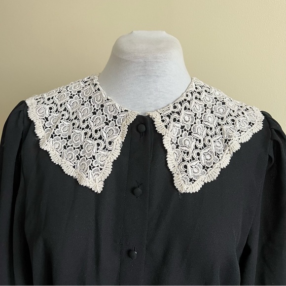 vintage 80s eaton statement collar blouse - Picture 9 of 15